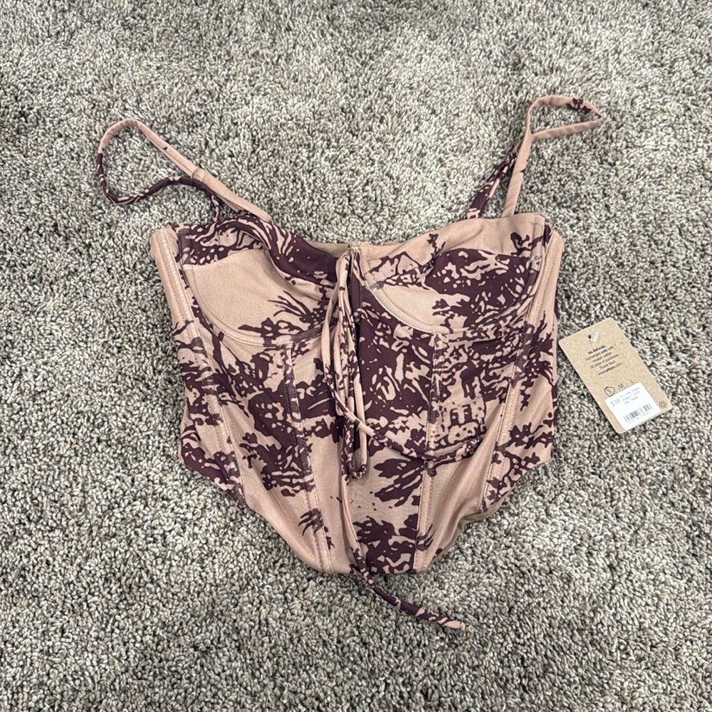 Brown corset top size S NWT